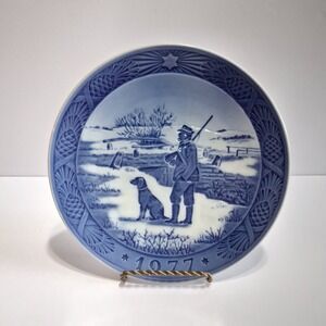 Vintage Collector Bing & Grondahl 1977 Collectors‎ Plate Hunter with Dog
